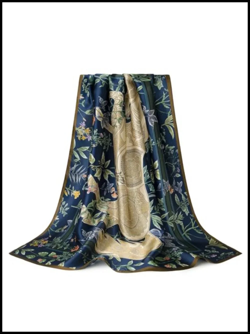 100% Mulberry Silk Large Square Scarf - 35
